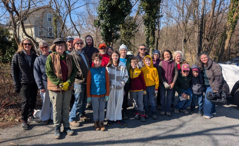 Volunteers who helped pick up trash for the Trail & Town Alliance's annual cleanup