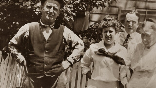 Frank Schilling, Carrie Schilling, and Oliver Schilling with a neighbor.