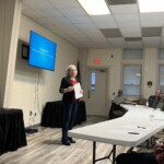 Foundation Chair Lynn Pechuekonis gives opening remarks